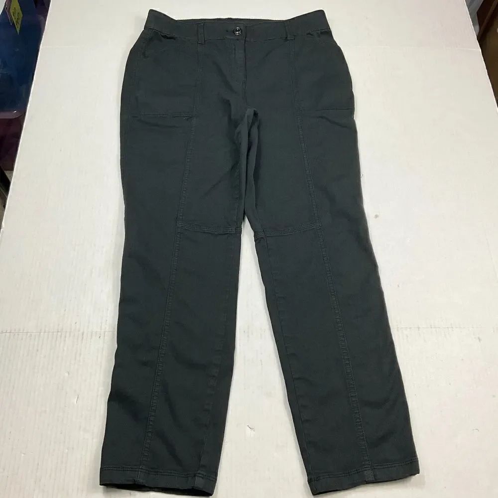 Chicos Slim Ankle Chino Pants FADED Black Casual Everyday Zip Up Size 0.5 6